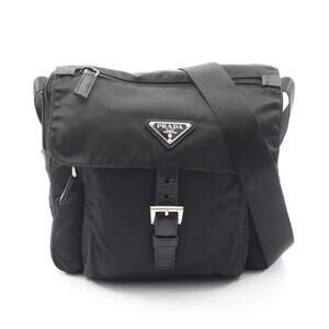 Prada VELA Shoulder Bag Leather Black